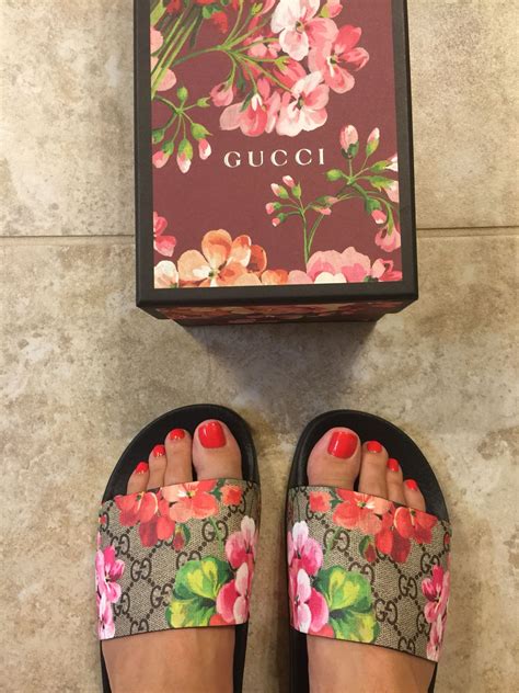 gucci bloom.sliders|gucci floral slides outfit.